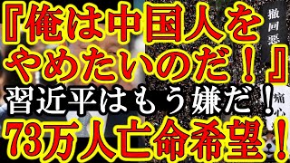 【『俺達は中国人をやめたいのだ！』遂に73万人に達した中国から逃亡したい中国人ｗ】遂に亡命希望者が73万人に達した中国ｗ習近平が心から嫌みたいですよ♪因みに中国人をやめたい中国人は10億人（予想値）ｗ