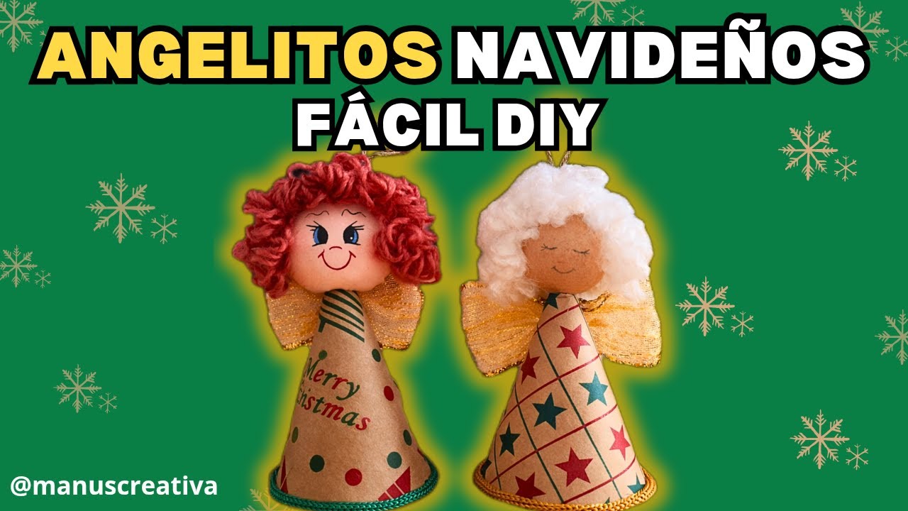 Cómo hacer ANGELITOS NAVIDEÑOS con rollos de papel ♻️ | DIY Navidad fácil