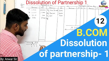 Dissolution of Partnership Firm-1 Financial Accounting problem & solution b.com SEM-1 Question no.12