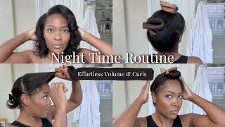 My easy night time hair routine for body & volume #relaxedhair #heatlesscurls