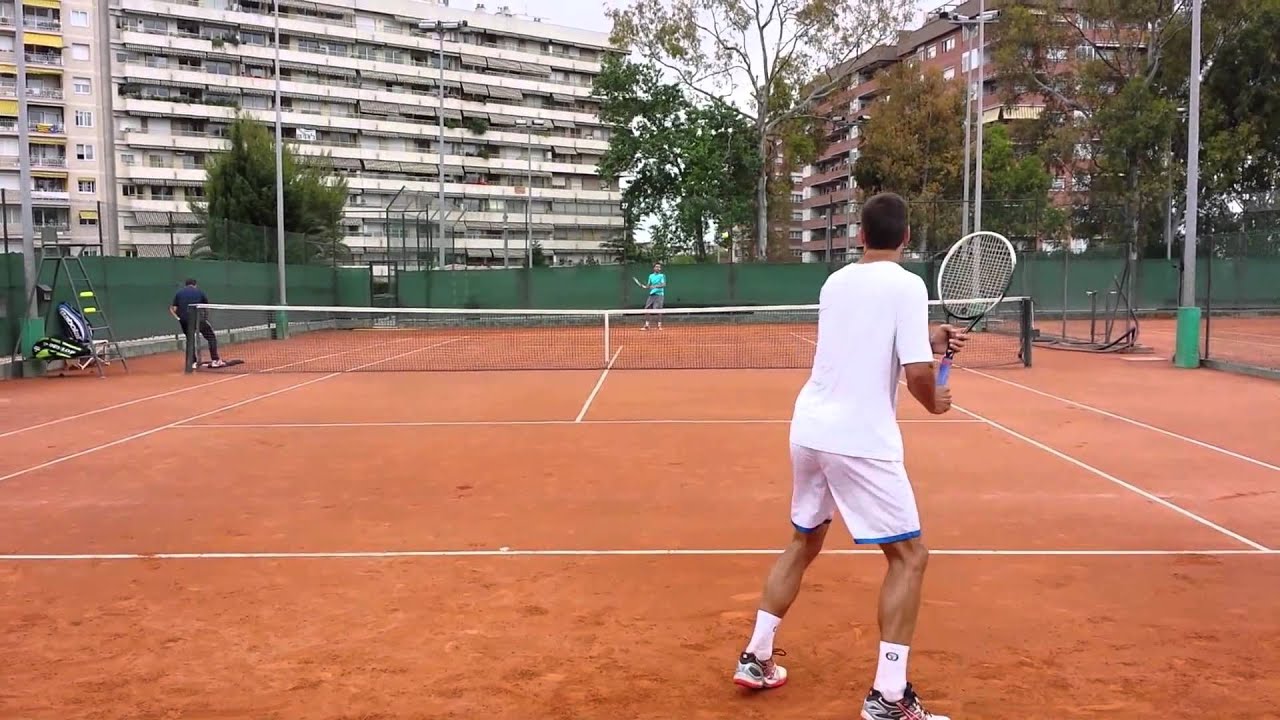 Tommy Robredo training in Real Club de Polo de Barcelona