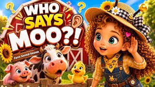 Who Says Moo? 🐮 Farm Animal Sounds for Kids | Guess the Animal! | BeekaWow screenshot 1