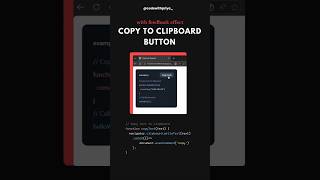 Copy Text to Clipboard in 1 Click ✨ | HTML CSS JavaScript #shorts