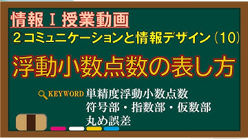 【情報Ⅰ授業動画】2-(10) 浮動小数点数の表し方【単精度浮動小数点数・符号部・指数部・仮数部・丸め誤差】