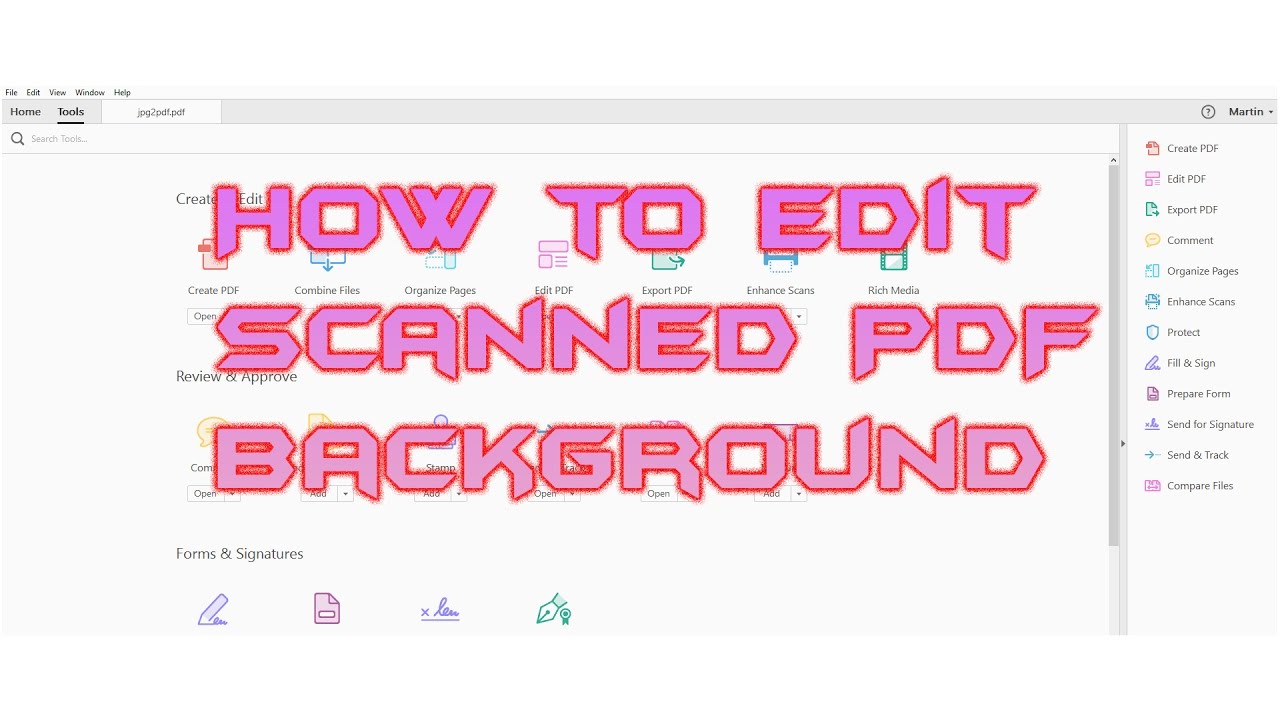 How to edit scanned PDF Background & text in Adobe Acrobat pro DC - YouTube