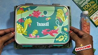 Basil Bento Box - Lunch Box for Kids, 900 ml | 3 Compartment Lunch Box | Stainless Steel