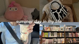 Summer vlog🪴 manga bookstore, Coach purse unboxing, making pancakes, aesthetic plant shop, boba