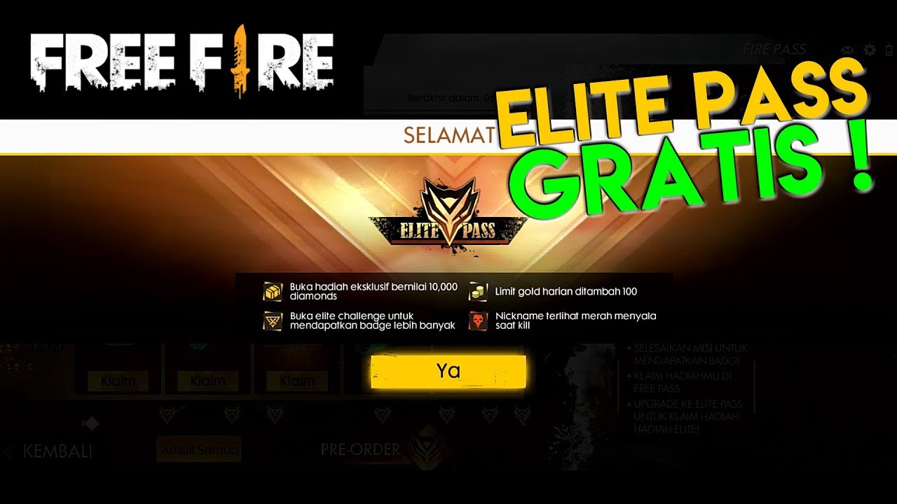 Cara Buka Elite Pass Season 10 Free Fire Gratis Giveaway 6 - elite pass roblox