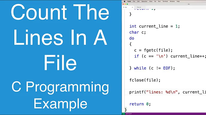 Count The Number Of Lines In A File | C Programming Example