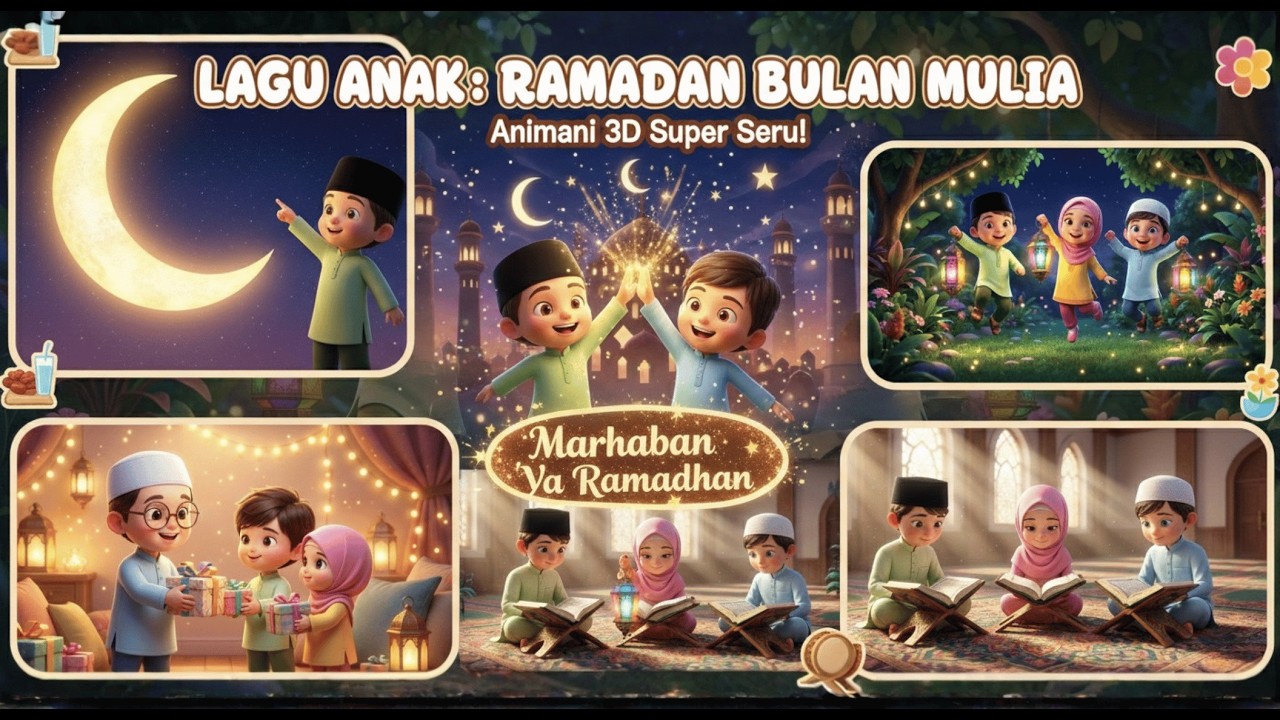 Marhaban Ya Ramadhan! 🌙 Lagu Anak Islami Ceria: Bulan Puasa Telah Tiba (Animasi 3D)