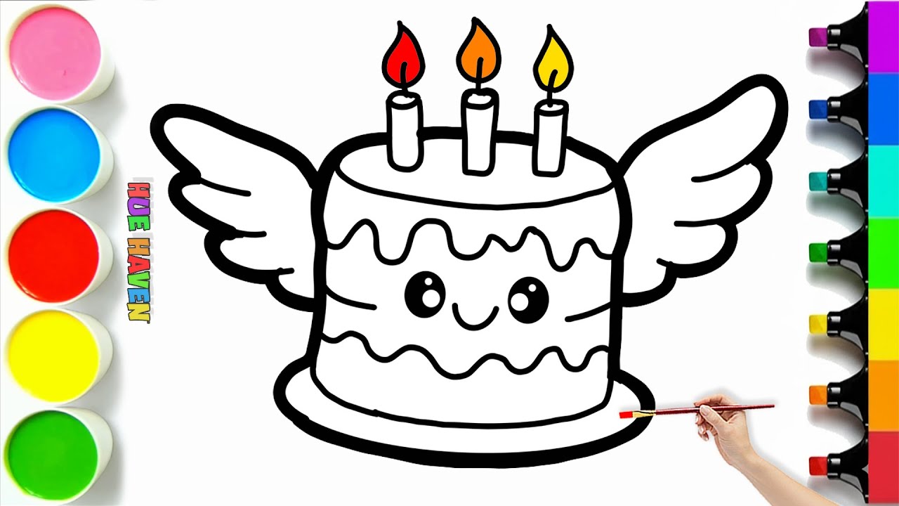 🎂🎉 How To Draw a Birthday Cake With Wings | Step by Step Tutorial 
