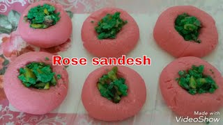 How to make rose sandesh in hind | sondesh recipe | Bengali sandesh | Gulab syrup sandesh