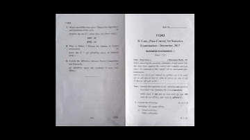 Igu, mdu question paper BCom 1st sem subject-Business Economics(I) please subscribe my channel