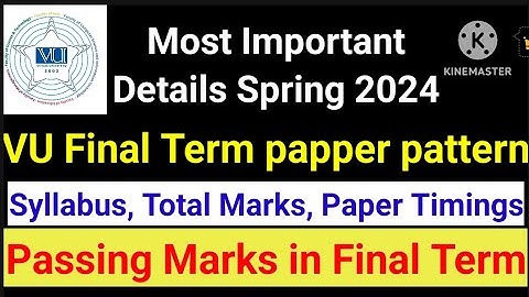 Good News | VU final term spring 2024 Passing marks, papper pattern, syllabus is announced on Insect