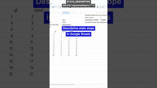 STATS_DESCRIPTIVE regression slope by x in Sheets