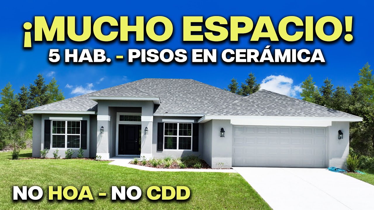 ¡CASA NUEVA 2025 y SUPER AMPLIA en OCALA! 😱 Sin HOA, Sin CDD y con Terreno GRANDE 💥 ¡LUJO TOTAL!