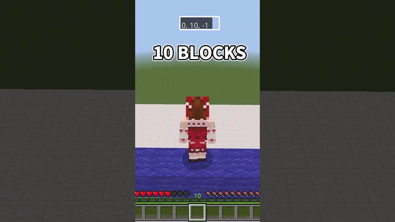 何マス飛べる?(高さ) / How many blocks can you jump? 【Minecraft・マイクラ】#shorts