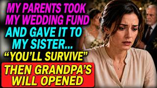 My Parents Gave My Sister My Wedding Fund—“SHE DESERVES IT MORE”—Then Grandpa Opened His Will..
