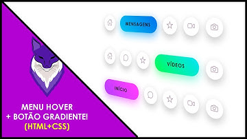 Menu Hover com Icones e Textos + Botão Gradiente | Menu com Efeito Hover no CSS