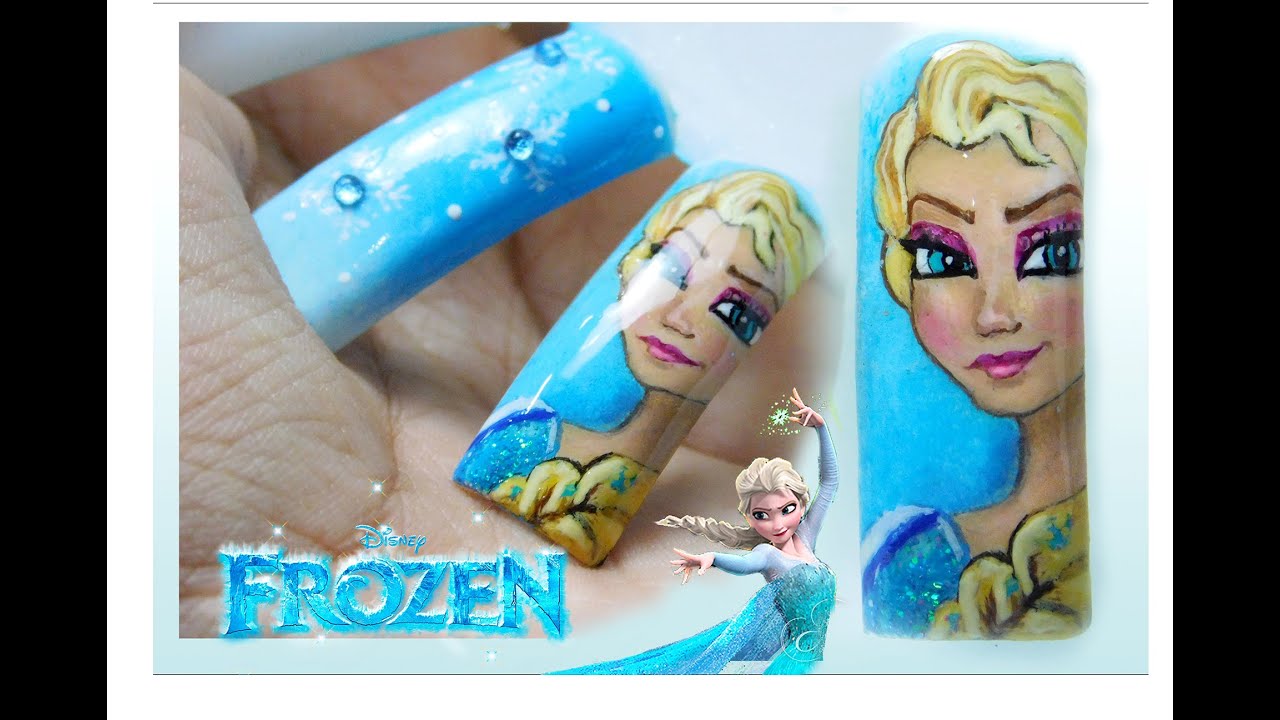 7. Elsa Inspired Gel Nail Design - wide 9