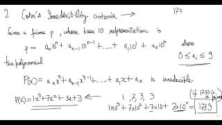 Irreducible Polynomials: Eisenstein, Cohn & Perron's Criteria