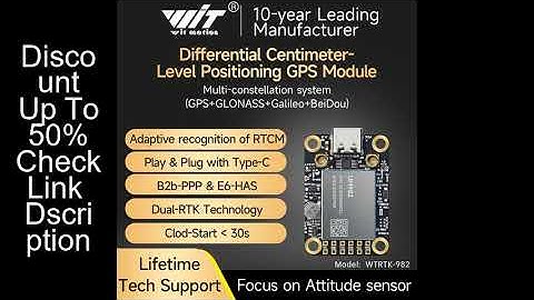 WITMOTION GNSS GPS-RTK Module UM982 High-precision Centimeter-level Differential UM980 Rover ZED-F9P