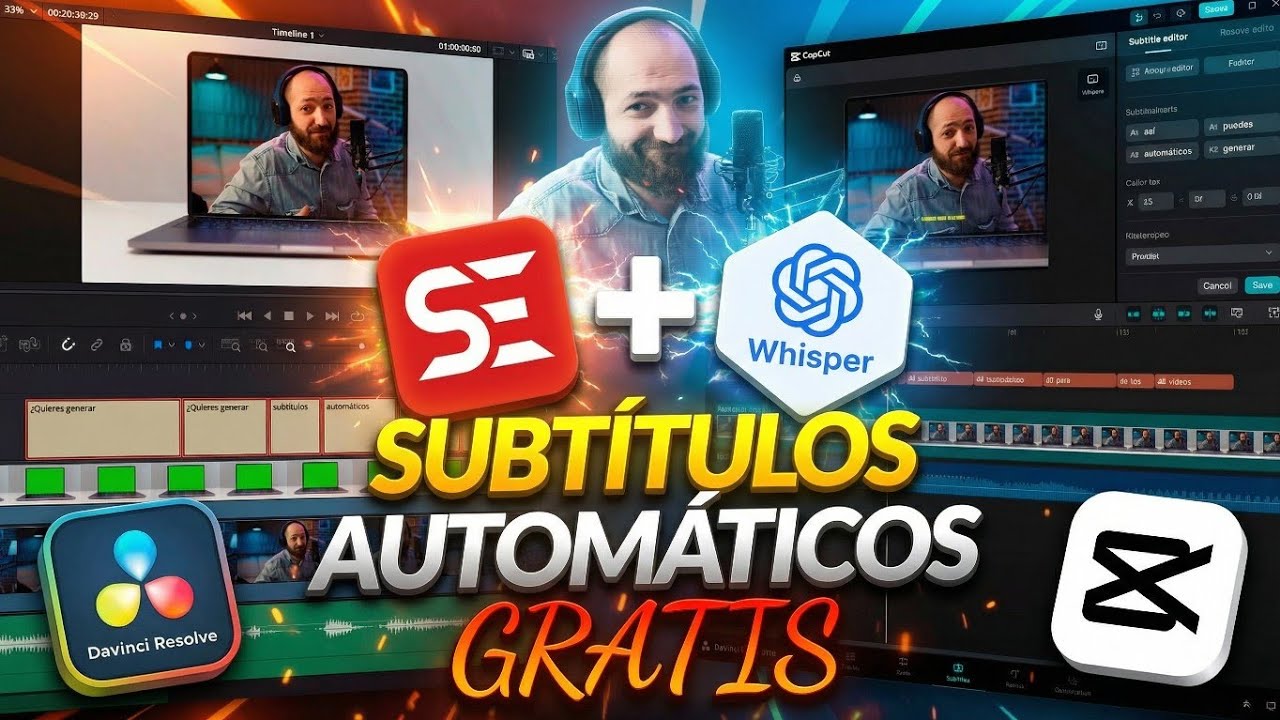 Cómo Poner SUBTITULOS a un VÍDEO | SUBTÍTULOS AUTOMÁTICOS Con IA GRATIS (CapCut o DaVinci Resolve)
