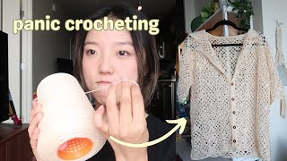 crocheting a shirt in three days for my boyfriend's bday | mens granny square polo shirt