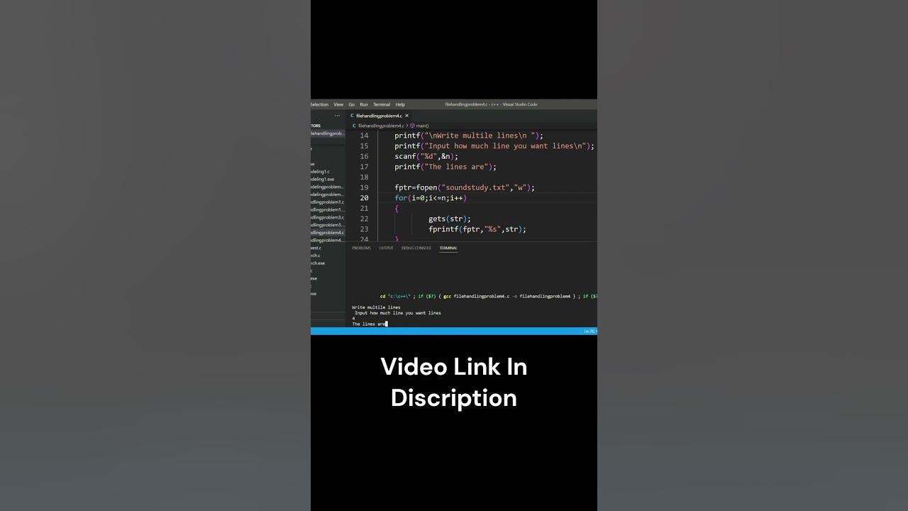 Write a program in c to write multiple lines in a file writing in