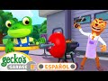 Fuego en el taller | 🐸 Garaje de Gecko | Carros para niños | Vídeos educativos