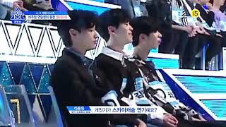 Produce X 101 Eps 2 Jellyfish Ent. Trainee Kim Minkyu Trying to impersonate Sk Castle Drama Sub indo