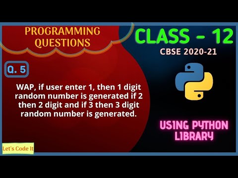 #5 Program to generate 1, 2, 3 digit random numbers by taking input | Class 12 Python Practical