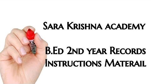 B.ed second year | Instructional material record | in Tamil | Sara Krishna academy