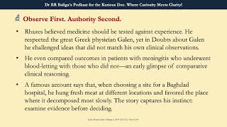 Great Doctors Series: 🩺 Rhazes--Observe, Question, Heal