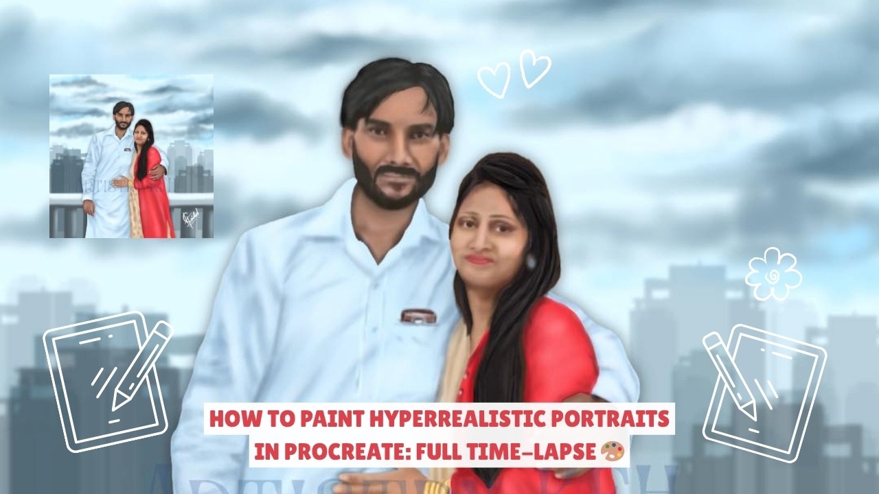How to Paint Hyperrealistic Portraits in Procreate: Full Time-Lapse 🎨