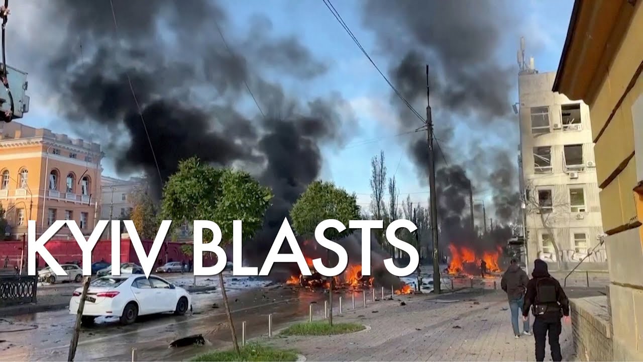Putin's REVENGE for Crimean Bridge blast? Immediate aftermath in Ukraine's Kyiv after explosions