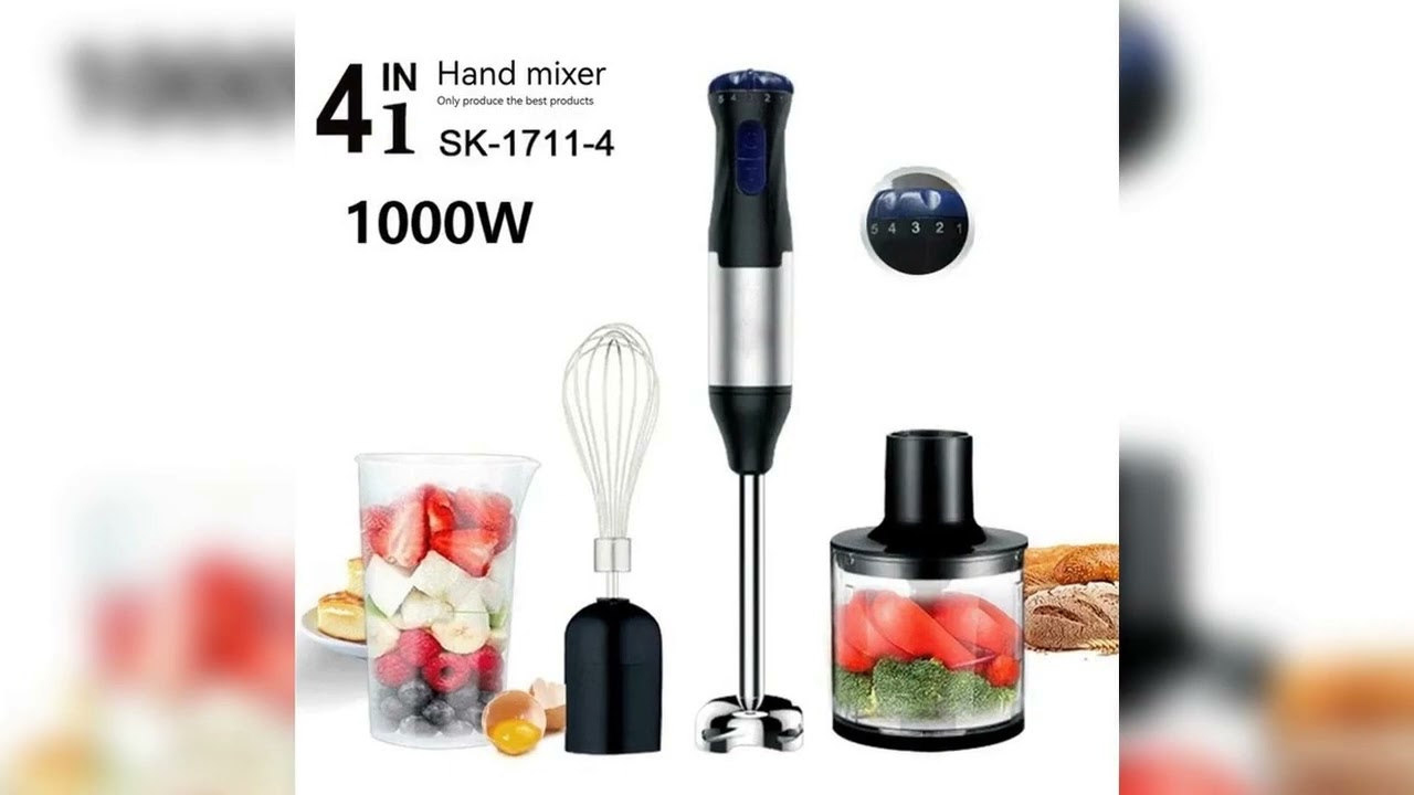 A must-have product! Electric Pole Hand Immersion Blender W fuel 4-in-1 Stainless Steel Food Food