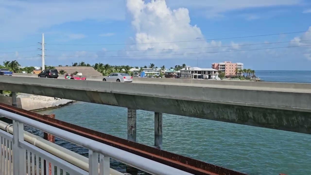 Brief walk on old Seven 7 Mile Bridge Marathon Florida Keys