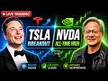 Live Trading: $NVDA All-Time High, $TSLA 450 Breakout 🚀 Stock Market Today $AMD $SPY $QQQ $ES $NQ