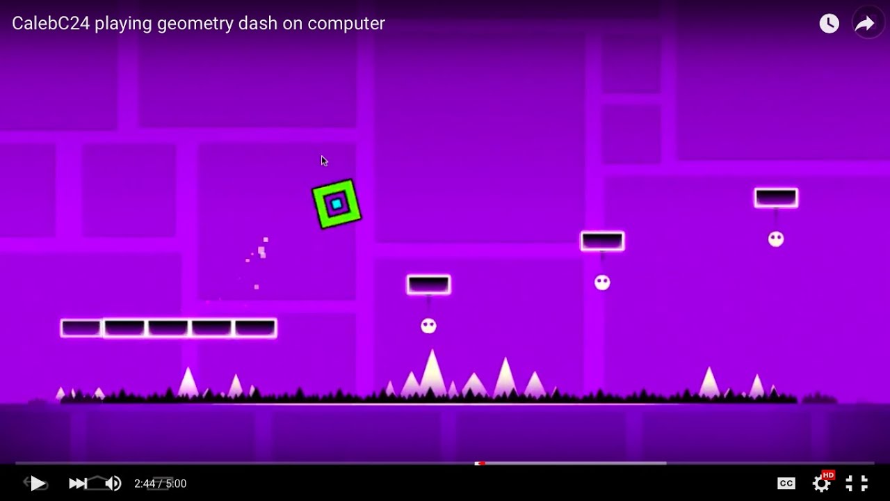 CalebC24 playing geometry dash on computer