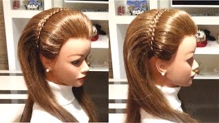 Простая прическа с плетением из 4 прядной косы. Объемная прическа на вечер. Easy hairstyle