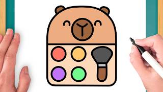 Cómo Dibujar Un Capibara Con Forma De Maquillaje Kawaii- Dibujo Fácil Paso A Paso