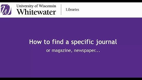 How to find one specific journal