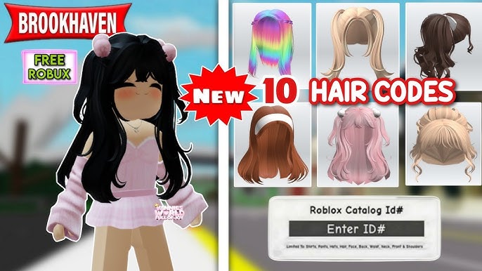 HOW TO ADD ID HAIR CODES + 10 HAIR ID CODES FOR BROOKHAVEN 🏡RP ROBLOX 🤩✨️  