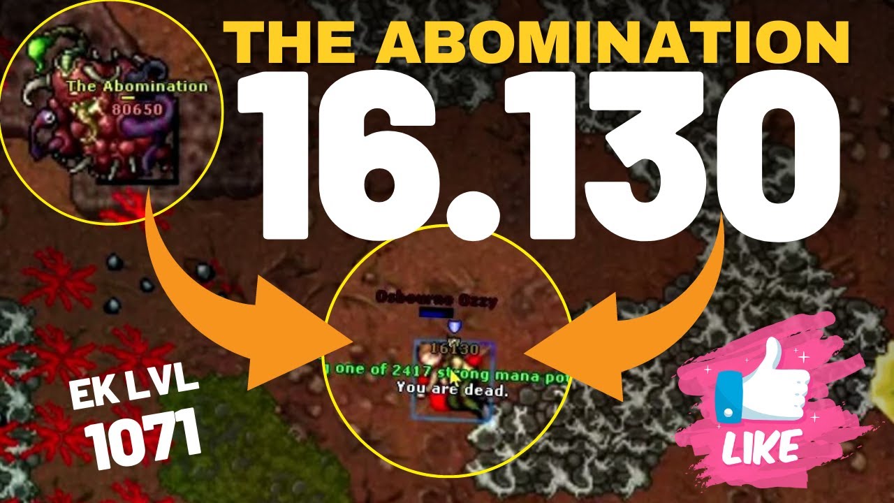 EK LVL 1071 MORRE COM DANO DE 16.130 DO BOSS THE ABOMINATION AND DEIXOU AFK E MORREU💀 