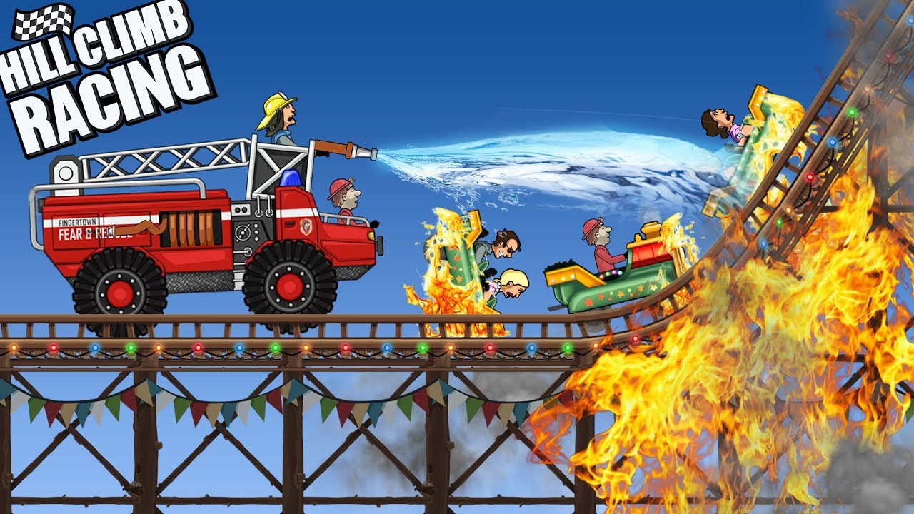 Hill Climb Racing 🔥 FIRE TRUCK on ROLLER COASTER 🔥 | GamePlay - YouTube