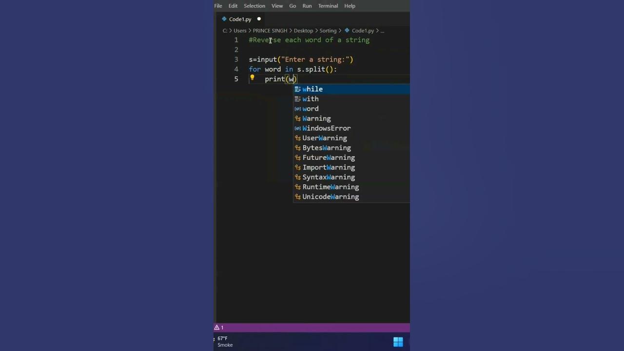 Reverse Each Word Of A String In Python | THE CODING GUIDE 😊 - YouTube