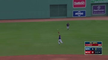 MIN@BOS: Dozier hustles to make a running catch