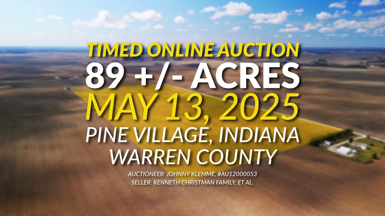 89 +/- Acre Farmland Auction | Warren County, Indiana | May 13, 2025