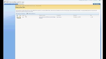 Restoring/emptying items from your recycle bin in SharePoint